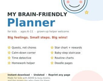 Mijn hersenvriendelijke planner voor kinderen van 6-11 jaar (US Letter-formaat)