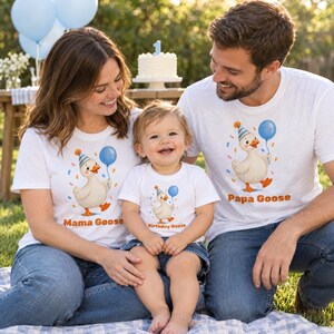 Mama Goose Shirt, Goose First Birthday Mom Tee, Goose Party Family Matching Shirt, Mom of the Birthday Goose Shirt image 2