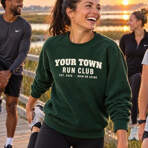 Custom Run Club Sweatshirt, Personalized Running Club Crewneck, Your Town Run Club Group Shirts, Runner Gift image 3