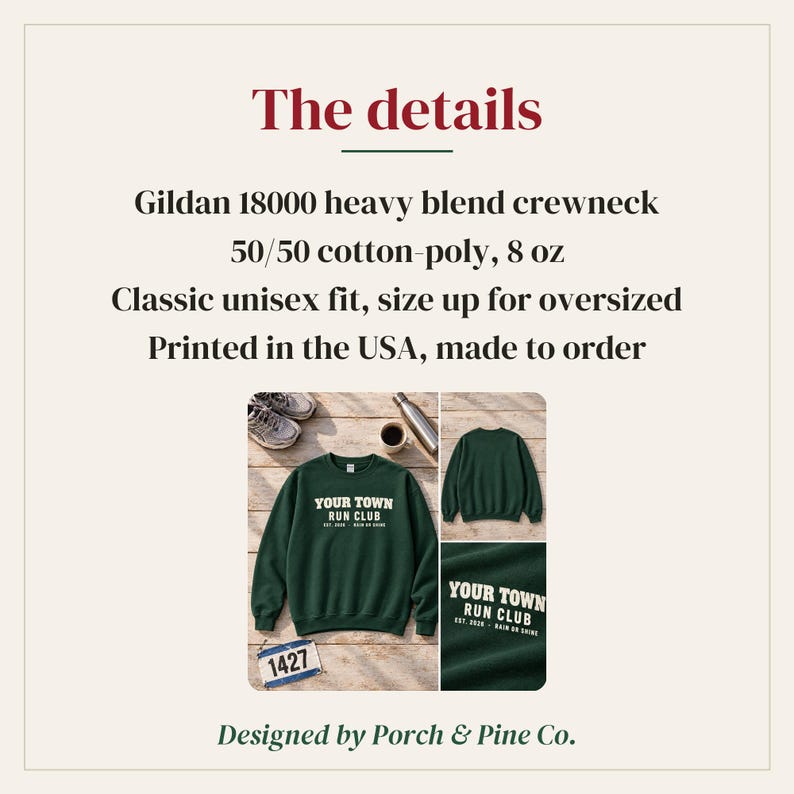 Custom Run Club Sweatshirt, Personalized Running Club Crewneck, Your Town Run Club Group Shirts, Runner Gift image 6