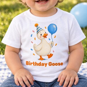 Goose Family Shirt Set of 3, Mama Goose Papa Goose Birthday Goose Shirts, Matching First Birthday Family Outfit, Goose Party Tees image 3