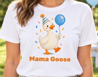 Mama Goose Shirt, Goose First Birthday Mom Tee, Goose Party Family Matching Shirt, Mom of the Birthday Goose Shirt