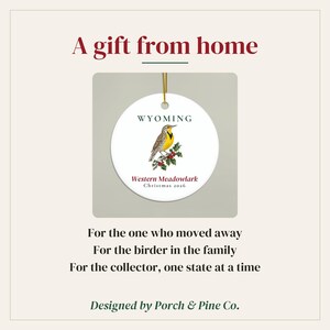 Wyoming State Bird Ornament, Western Meadowlark Christmas Ornament 2026, Watercolor Bird Ornament, Wyoming Gift for Bird Lover Bild 6
