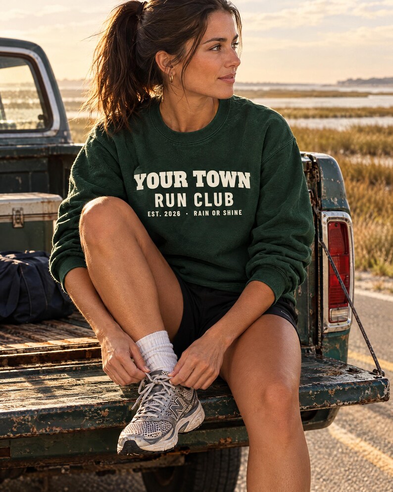 Custom Run Club Sweatshirt, Personalized Running Club Crewneck, Your Town Run Club Group Shirts, Runner Gift image 4