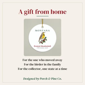 Montana State Bird Ornament, Western Meadowlark Christmas Ornament 2026, Watercolor Bird Ornament, Montana Gift for Bird Lover image 6