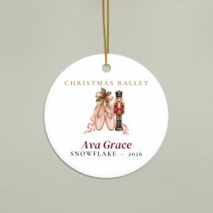 Ballet Cast Ornament 2026, Personalized Dancer Name and Role Ornament, Christmas Ballet Recital Gift, Pointe Shoes Keepsake image 2