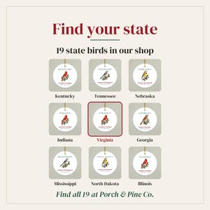 Virginia State Bird Ornament, Northern Cardinal Christmas Ornament 2026, Watercolor Bird Ornament, Virginia Gift for Bird Lover image 5