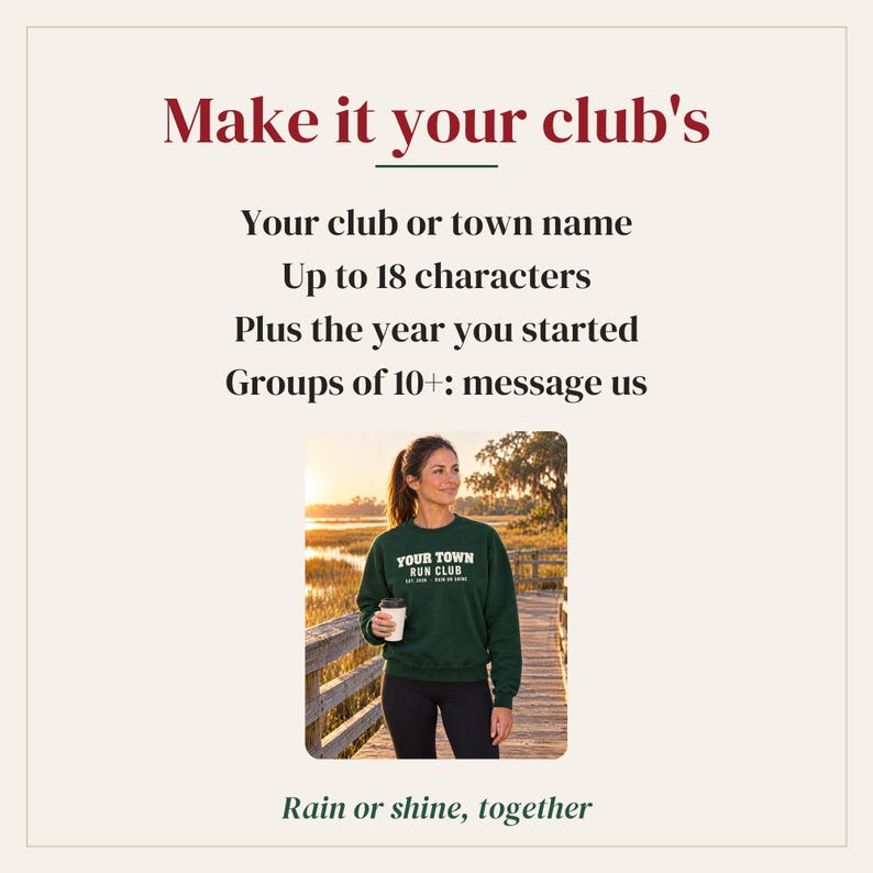 Custom Run Club Sweatshirt, Personalized Running Club Crewneck, Your Town Run Club Group Shirts, Runner Gift image 5