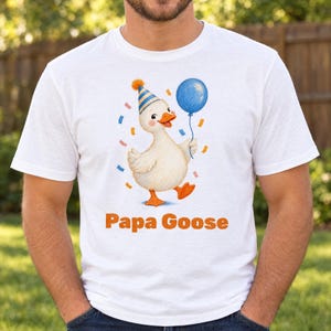 Papa Goose Shirt, Goose First Birthday Dad Tee, Goose Party Family Matching Shirt, Dad of the Birthday Goose Shirt image 1