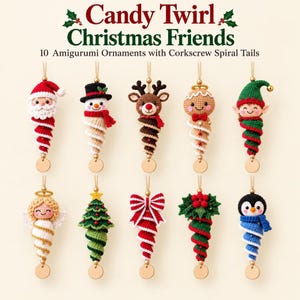 Crochet Ornament Pattern, 10 Christmas Amigurumi Designs in a 48-Page PDF