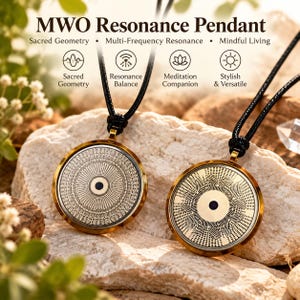 Colgante de frecuencia MWO de Lakhovsky, collar inspirado en el oscilador de ondas múltiples, joyería con disco de resonancia en espiral, regalo para meditación, cordón ajustable.