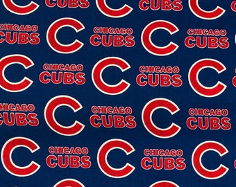 Chicago Cubs Baseball Team Fabric Sold By Half Yards 