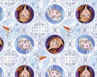 Disney Frozen Cotton  Pre Cut Fabric  Elsa and Anna Mythic Journey