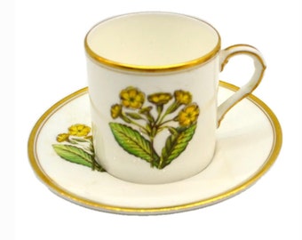 Rare Find Vintage Royal Worcester China Polyanthus Cup and Saucer 1959