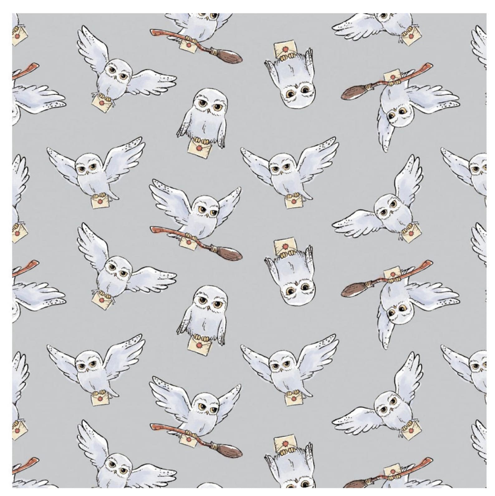 Harry Potter Hedwig Owl Cotton Fabric Etsy