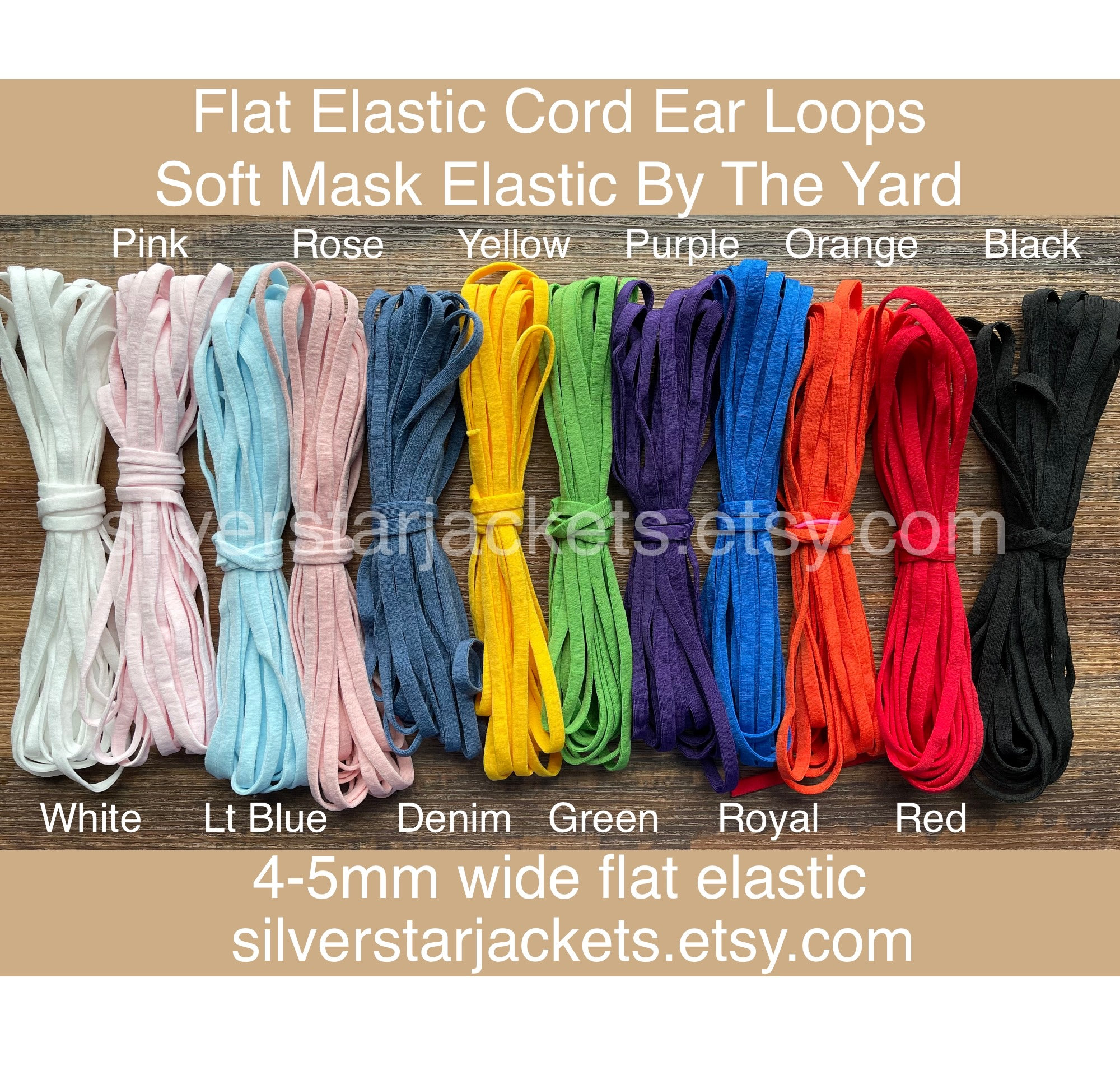 Latex Free Elastic Cord,soft Elastic for Sewing Face Masks , 5mm Elastic ,  Elastic Cord,1/4 Inch Elastic,elastic for Sewing Face Masks 