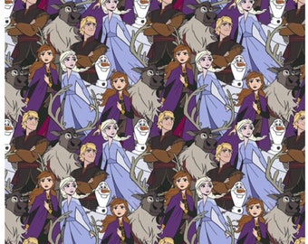 Disney Elsa and Anna Cotton Fabric 8x44 inch piece