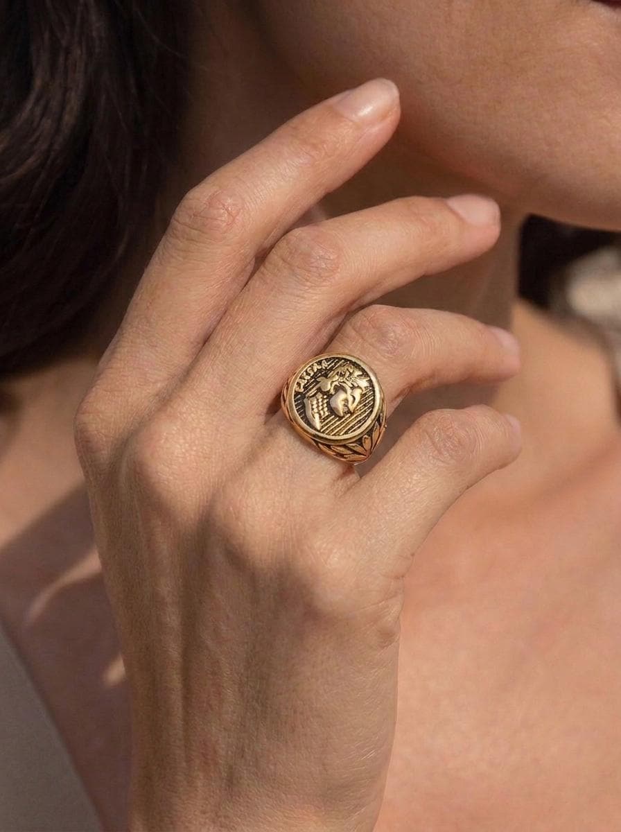 Coin Signet Ring - Etsy