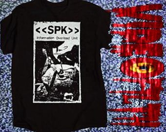 SPK Information Overload Unit SILK SCREEN Pre-Shrunk Cotton Shirt Industrial Music Merch, Experimental Noise Band Apparel