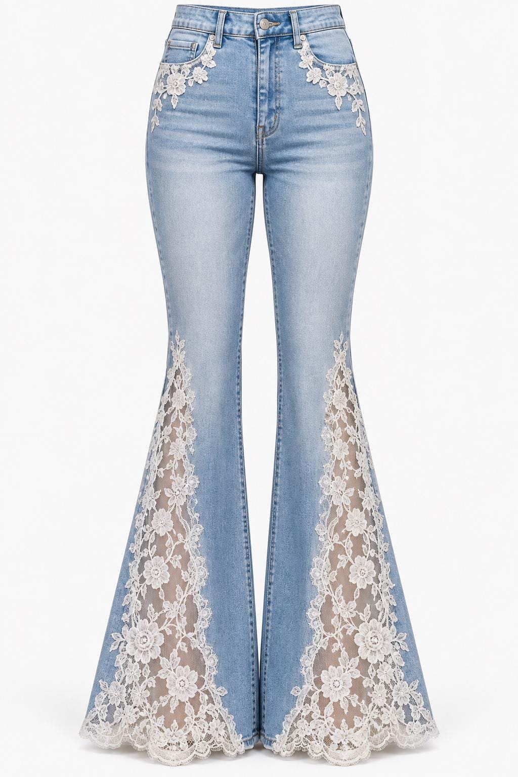 Embroidered Flare Jeans for Women - Etsy