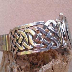 Celtic Knot-work Silver Men&#39;s Watch Band - Made to Order