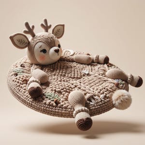 Woodland Deer Baby Play Mat Crochet Pattern, Forest Nursery Decor (PDF)