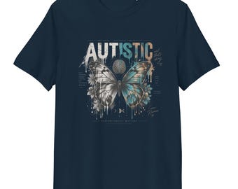 Unisex T-Shirt aus Bio-Baumwolle autistic Schmetterling