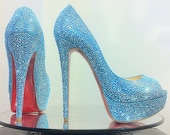 Urban Bling Christian Louboutin Lady Peep Strass Strassing Custom SERVICE 35.5 36 37 38 39