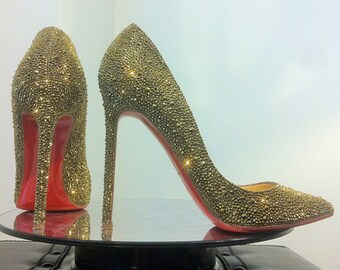 Urban Bling Christian Louboutin Pigalle Strass Strassing Custom SERVICE 35.5 36 37 38 39