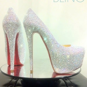 Red bottom Follies Strass strass bridal shoes by Christian