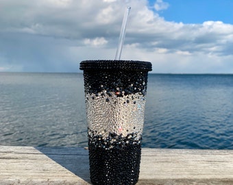 19 oz Stainless Steel Tumbler Swarovski Strass Ombré Custom