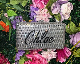 Custom YOUR NAME Crystal Clutch