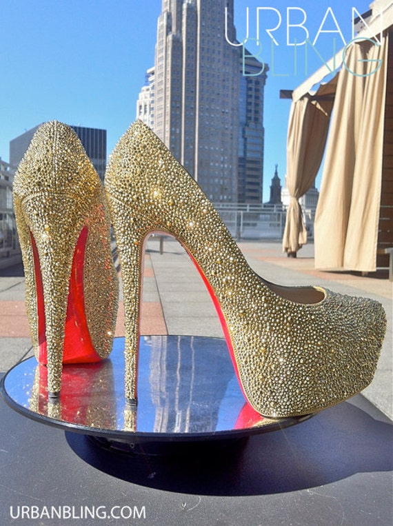 Low Heeled Wedding Shoes for Tall Brides Sparkly Christian Louboutin