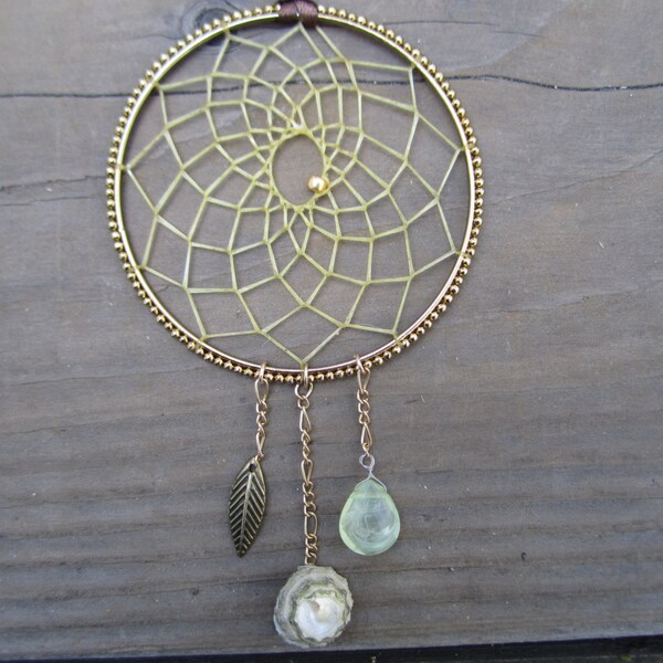 Gold and Mint Dream Catcher-Car