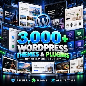3 000+ WordPress-teman och pluginpaket, verktygslåda för företagswebbplatser (digital nedladdning)