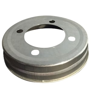 May include: Silver metal lid with four holes around the edge. The lid has a smooth, slightly rounded surface.