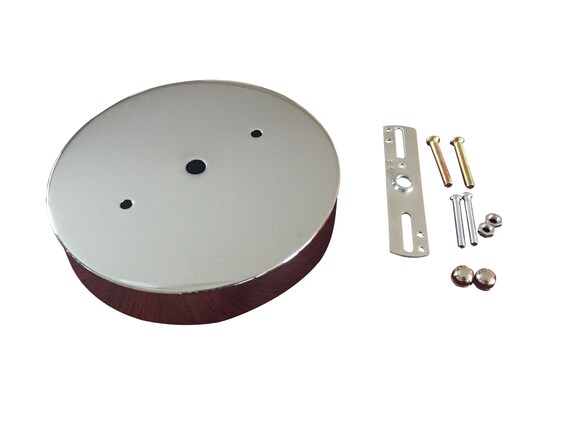 Chrome Ceiling Light Canopy Kit Deep Single Hole Canopy With Mounting Holes For Pendant Lighting Industrial Rewind