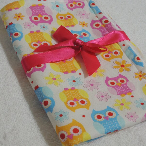 Baby Girl Owl Burp Cloth