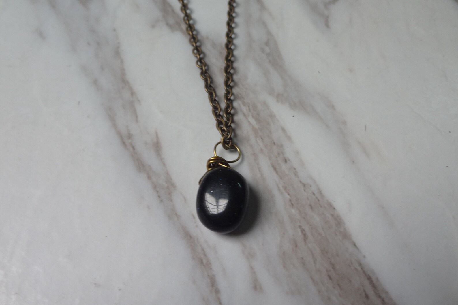Bright Black Stone Necklace Restoring Ancient Ways Stackable Etsy UK