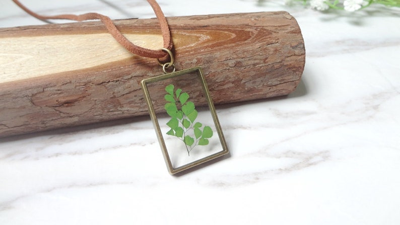 Natural Dried Flowers Hahdmade Glue Plant Specimens Necklace Sautoir Shape 0232