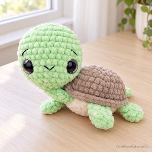 MÖNSTER: Plysch Sherman havssköldpaddan mönster - amigurumi grov havssköldpadda mönster - havssköldpadda plysch - PDF virkmönster