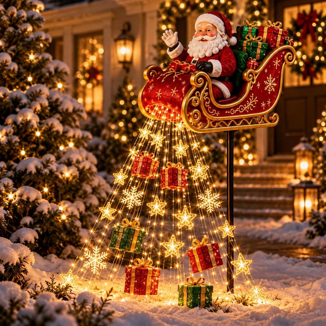 Vintage Outdoor Light up Santa - Etsy