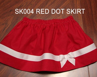 Skirt Red with white dots: SK004