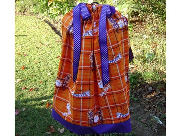 Featuring Clemson Tigers Paw Power Pillowcase Dress :TD006-one size 2t ready to ship