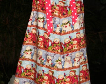 Featuring Snowmen in a row Pillowcase dress Size 5 only:CD028