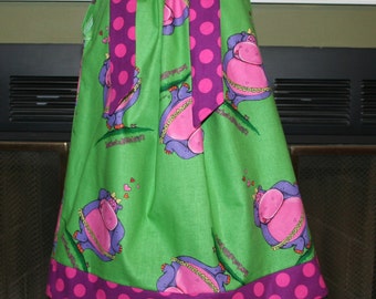 Lovey Hippo Pillowcase dress  :VD012