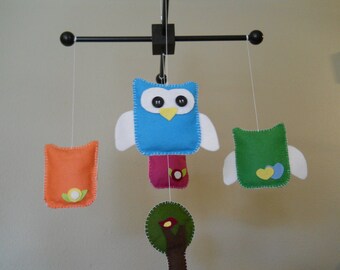 Baby Mobile -Baby Crib Mobile- Owl Mobile- Owls- Tree- Crib Mobile - New item-