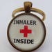 Medical alert, medical jewelry, inhaler inside, asthma jewelry, asthma warning,inhaler bag tag,inhaler case,sos, ICE,keyring,first aid