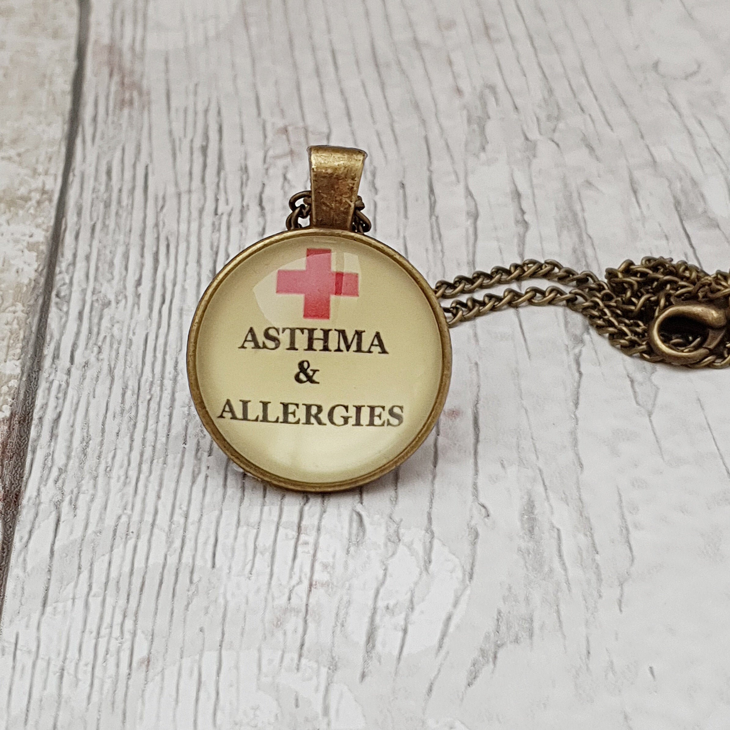 Asthma medical necklace Allergies medical alert pendant Etsy