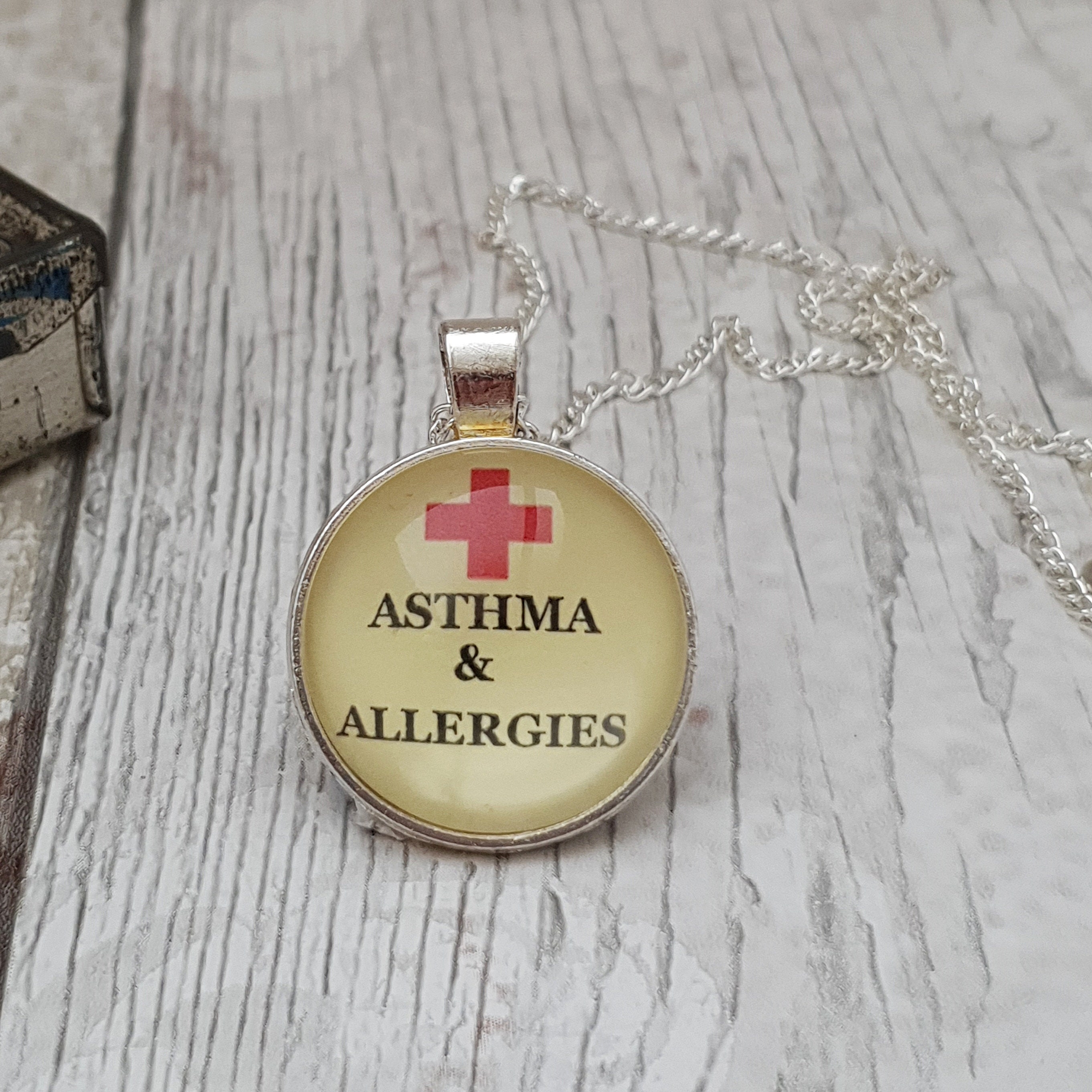 Asthma medical necklace Allergies medical alert pendant Etsy